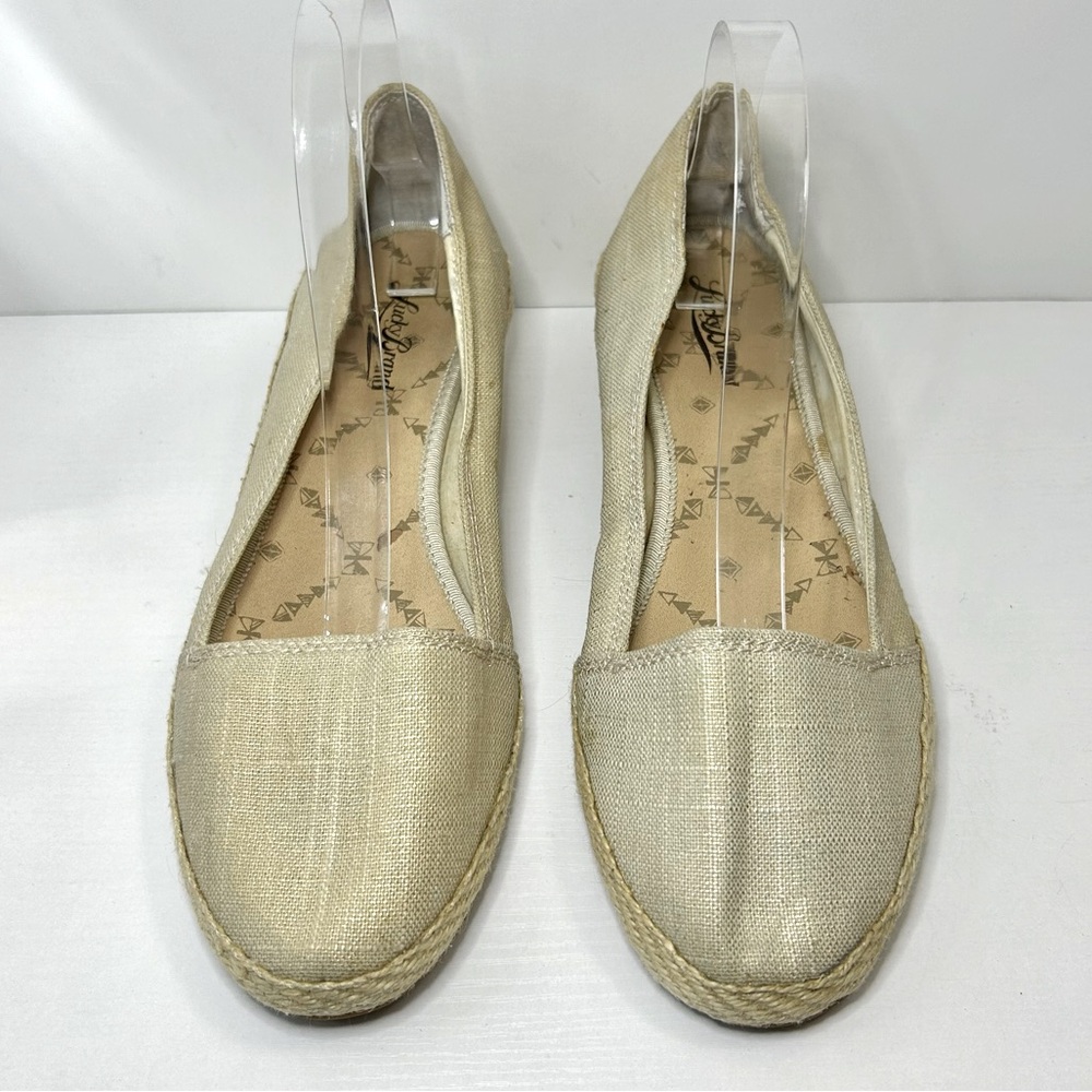 Lucky Brand Gold Metallic Espadrille Size 10